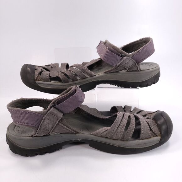 Keen Outdoor Hook and Loop Trail Sandal Womens Size 6 Gray Black - Picture 5 of 7